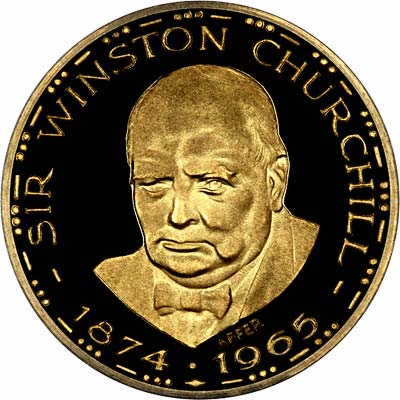 Obverse of Churchill Gold Medallion